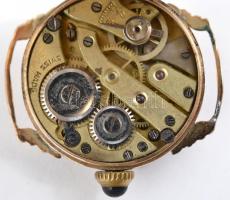 Arany (Au) 18K Resios watch mechanikus női karóra, másodpercmutatós számlappal, bőr szíjjal, az üveg...