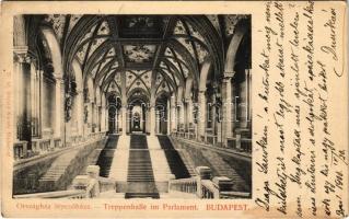 1900 Budapest V. Országház lépcsőháza, Parlament, belső. Divald Károly 25. sz. (EK)