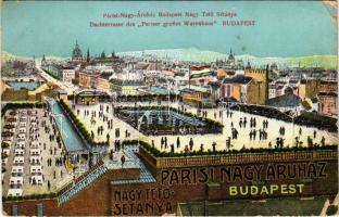 1917 Budapest VI. Párisi Nagy Áruház nagy tetősétánya, reklámlap (EK)