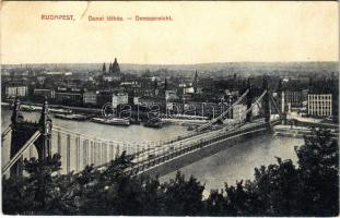 1918 Budapest, Erzsébet híd, dunai látkép (kis szakadás / small tear)