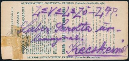 Grand Hotel International Brindisi litho reklámkártya, sérült