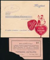 1935-1938 3 db meghívó táncestélyekre