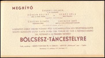 1935-1938 3 db meghívó táncestélyekre