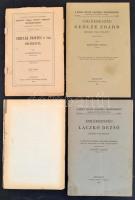 1912-1941 Emlékbeszédek, 4 db füzet (Laczkó Dezső, Geőcze Zoárd, Schulek Frigyes, Katona Lajos), némelyik széteső állapotban
