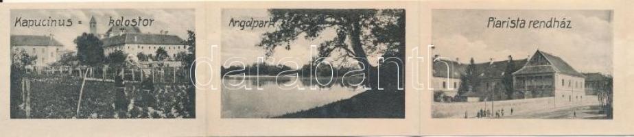 Tata, Tata-Tóváros; vár. sérült leporellólap, belül: Református templom, Esterházy kastély, Hősök sz...