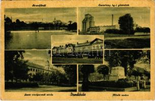 1944 Dombóvár, Strandfürdő, Esterházy hercegi gőzmalom, Vasútállomás, Szent Orsolya rendi zárda, Hősök szobra, emlékmű (EK)