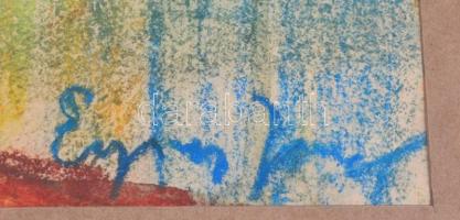 Egry jelzéssel: Dombok. Pasztell, papír, üvegezett keretben, 27×42 cm