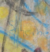 Scheiber jelzéssel: Cirkusz. Kréta, papír, üvegezett keretben, 42×27,5 cm