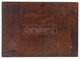 Berán Lajos (1882-1943) 1932. "Országos Magyar Lövész Szövetség 1871" Br emlékplakett, hát...