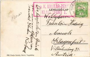 1915 Budapest XXII. Nagytétény, Fő utca, villamos, templom. Kiadja Szakály Károly 4788.
