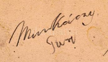 Munkácsy jelzéssel: Fejek. Ceruza, papír, 30,5×21,5 cm
