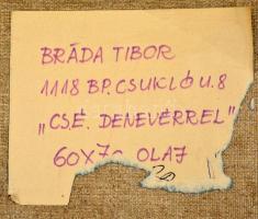 Bráda Tibor (1941-): Csendélet denevérrel. Olaj, vászon, jelzett és datált (Bráda 1977), hátoldalán ...
