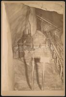 1887 Dobsinai-jégbarlang, keményhátú fotó ifj. Divald Károly műterméből, 16,5×11 cm / Dobšinská Ice Cave, Károly Divald vintage photo