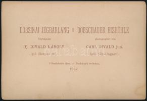 1887 Dobsinai-jégbarlang, keményhátú fotó ifj. Divald Károly műterméből, 16,5×11 cm / Dobšinská Ice ...