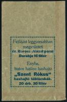 Gergely Jenő "Szent Rókus" szegedi gyógyszertárának receptborítékja
