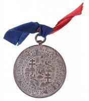 ~1920-1930. Széchenyi Nemzetség Sportversenyei - DIJ / Ha Isten velünk, ki ellenünk ezüstözött Br díjérem szalaggal (34mm) T:2- ezüstözés megkopott