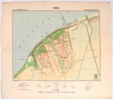 1929 Fonyód térképe, kiadja: M. Kir. Állami Térképészet, 1:10 000, 44×49 cm