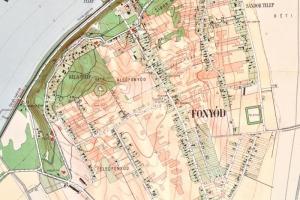 1929 Fonyód térképe, kiadja: M. Kir. Állami Térképészet, 1:10 000, 44×49 cm