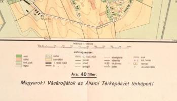 1929 Fonyód térképe, kiadja: M. Kir. Állami Térképészet, 1:10 000, 44×49 cm
