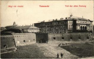 1909 Temesvár, Timisoara; régi vár részlet, Ferencz József színház / old castle, theatre