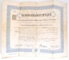 1892 Bp., Pesti hentes-ipartestület elöljárósága által kiállított tanoncbizonyítvány hentestanonc számára