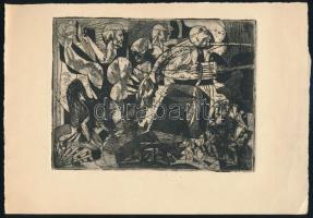 Össz. 5 db klf. rézkarc és hidegtű grafika, többek közt Varga Nándor Lajos, Pirkenstein után (1895-1...
