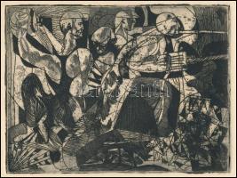 Össz. 5 db klf. rézkarc és hidegtű grafika, többek közt Varga Nándor Lajos, Pirkenstein után (1895-1...