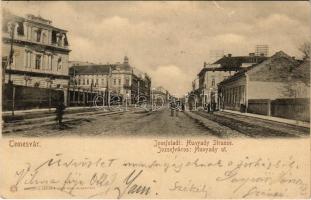 1900 Temesvár, Timisoara; Józsefváros, Hunyady utca / Josefstadt / Iosefin, street