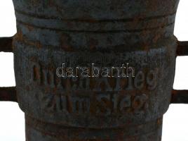 Öntöttvas hadimozsár, "1914 - 1916" felirattal, törő nélkül, kopottas állapotban, d: 13 cm...