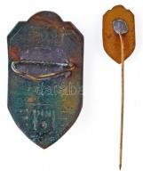 ~1930-1940. "KKG 1905 (Könyves Kálmán Gimnázium)" zománcozott sapkajelvény és kitűző pár (...