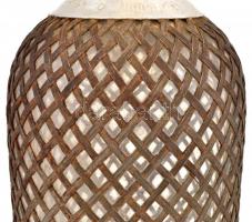 1930 Sparklet Patent Auto-Syphon szódásüveg, fém szövéssel borítva, m: 36,5 cm