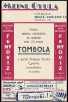 cca 1930 Siófoki Kaszinókert reklámos műsorlapja