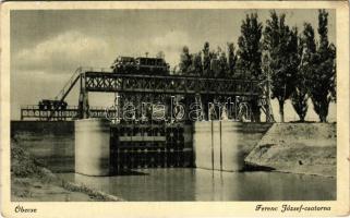 1943 Óbecse, Stari Becej; Ferenc József csatorna, zsilip. Antok Anna kiadása / canal lock