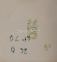 Orosz festett kerámia ágyú alakokkal, alján jelzett, talp szélén kisebb máz hibával, h. 7 cm, m: 14 ...