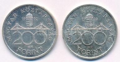 1992. 200Ft Ag "MNB" (2x) T:1- kis patina Adamo F13