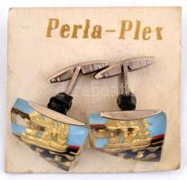 Perla-Plex bizsu mandzsetta pár, hajó (vitorlás) díszítéssel