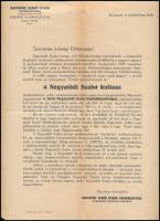 1932 Nagyatádi Szabó István Emlékbizottság nyomtatott levele szoborállítás céljából községi elöljáróhoz