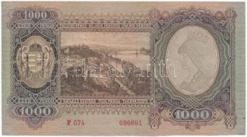 1943. 1000P T:III szép papír, kis ragasztónyom, széle vágott Adamo P21