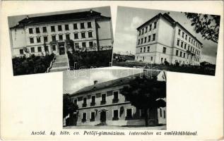 1938 Aszód, Evangélikus Petőfi gimnázium, Internátus az emléktáblával. Töpfer Béla kiadása (Rb)