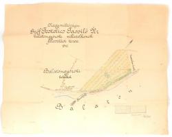 1911 Nagyméltóságú gróf Festetics Tassiló balatongyöröki villatelkének felosztási terve, 55×70 cm