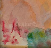 LA 76 jelzéssel: Vízparti táj. Akvarell, papír, üvegezett fa keretben, 25,5×27 cm