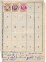 1951. "Takarékbélyeg Gyűjtőlap" összesen 9Ft értékű Takarékbélyeggel és bélyegzésekkel T:I...