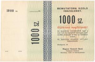 ~1960-1970. Magyar Nemzeti Bank bemutatóra szóló igazolvány, kitöltetlen T:I-