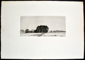 Boldizsár István (1897-1984): Kanyargó út. Rézkarc, papír, hátoldalán hagyatéki pecséttel. 13x29 cm