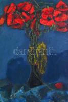 Béres Jenő (1912-1981): Pipacsok. Olaj, vászon, jelzett, hátoldalán a festő autográf feliratával, 80...