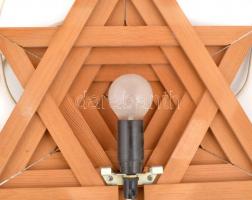 Elektromos, fából készül betlehemi csillag, működik, lepattanással, 34x35 cm