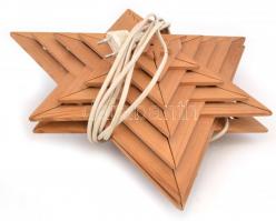 Elektromos, fából készül betlehemi csillag, működik, lepattanással, 34x35 cm