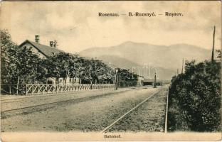 1916 Barcarozsnyó, Rozsnyó, Rosenau, Rasnov; vasútállomás / Bahnhof / railway station