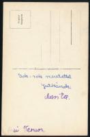 cca 1940 Ani Vermon fotólapja, hátoldalán bejegyzéssel 14×9 cm