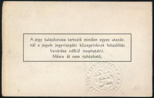 1937 Fényképes Autóbuszüzem utazási igazolvány Viczerik Jenő HÉV főfelügyelő, későbbi osztályfőnök i...